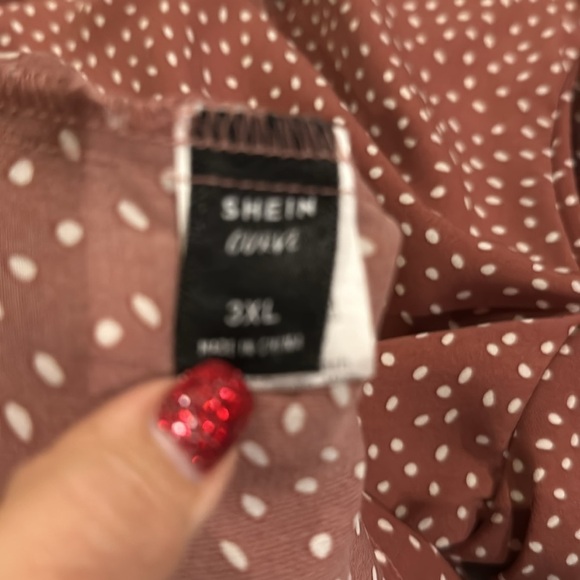 Beige and cream polka dot blouse size 3X excellent preowned condition - Picture 4 of 5